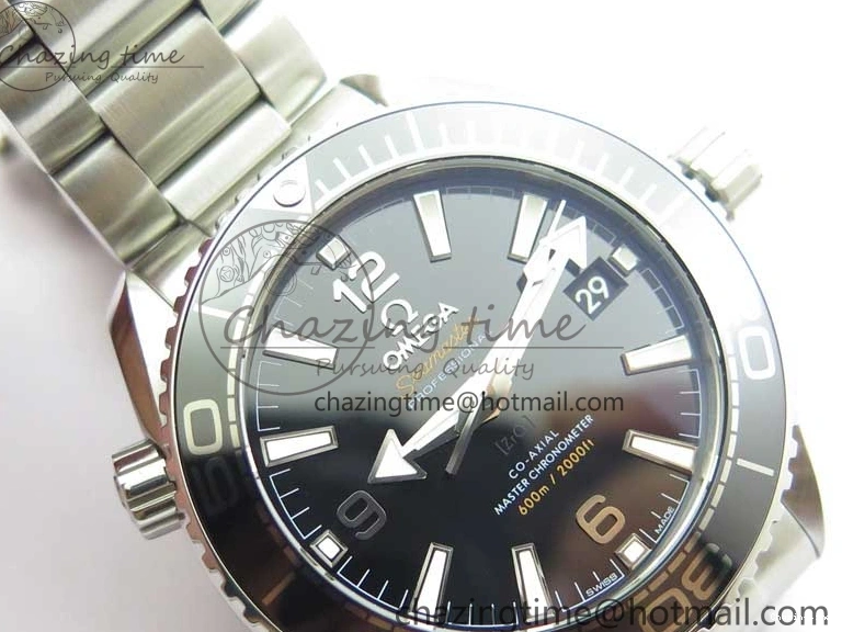 0116 Planet Ocean 39.5mm Black Ceramic Bezel SS VSF 1:1 Best Edition Black Dial on SS Bracelet A Stretchable 7890